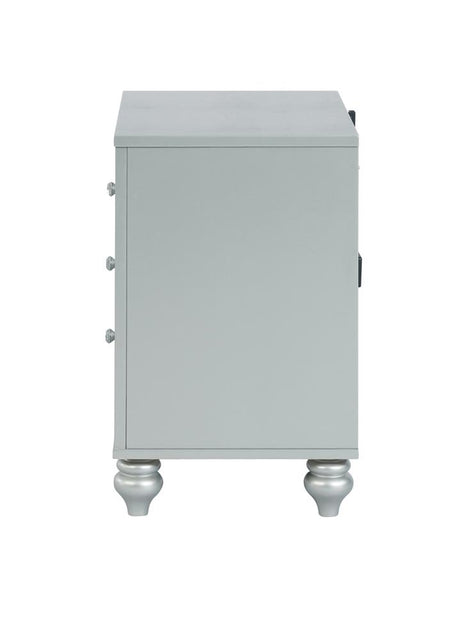 Gunnison Silver Metallic 2-Drawer Nightstand from Coaster - Luna Furniture