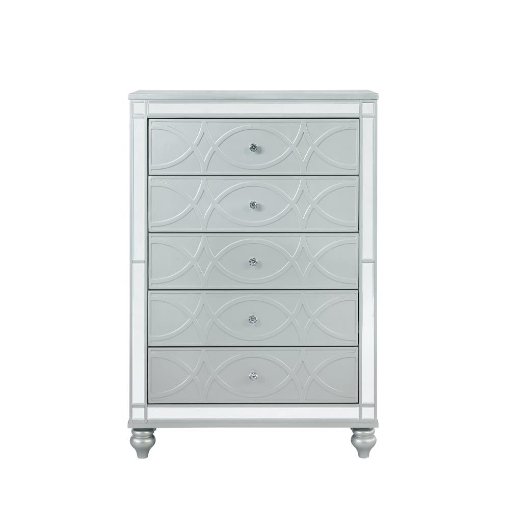 Gunnison Silver Metallic 5-Drawer Chest from Coaster - Luna Furniture