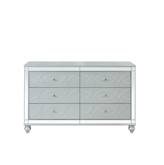 Gunnison 6-drawer Dresser Silver Metallic - 223213 - Luna Furniture