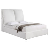 Gwendoline White Upholstered Queen Platform Bed with Pillow Headboard from Coaster - Luna Furniture