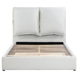 Gwendoline White Upholstered Queen Platform Bed with Pillow Headboard from Coaster - Luna Furniture