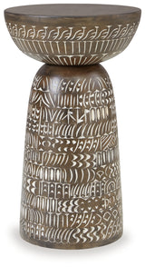 Hadcher Cream/Brown Accent Table from Ashley - Luna Furniture