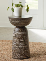 Hadcher Cream/Brown Accent Table from Ashley - Luna Furniture