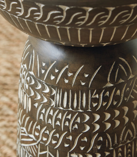 Hadcher Cream/Brown Accent Table from Ashley - Luna Furniture