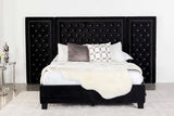 Hailey Upholstered Platform Eastern King Bed with Wall Panel Black - 315925KE-SP - Luna Furniture
