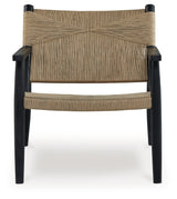 Halfmore Black/Natural Accent Chair from Ashley - Luna Furniture