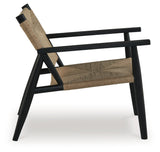 Halfmore Black/Natural Accent Chair from Ashley - Luna Furniture