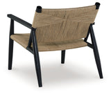 Halfmore Black/Natural Accent Chair from Ashley - Luna Furniture