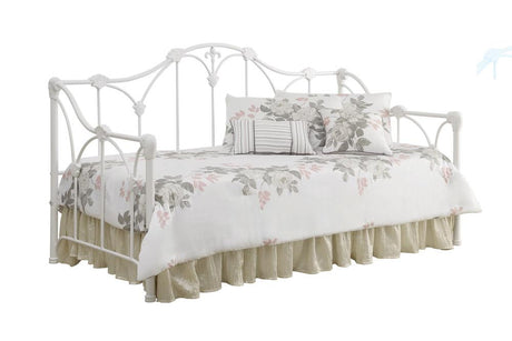 Halladay Twin Metal Daybed with Floral Frame White - 300216 - Luna Furniture