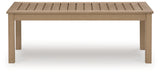 Hallow Creek Driftwood Outdoor Coffee Table from Ashley - Luna Furniture
