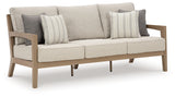 Hallow Creek Driftwood Outdoor Sofa with Cushion from Ashley - Luna Furniture