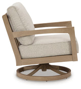 Hallow Creek Driftwood Outdoor Swivel Lounge with Cushion - P560-821 - Luna Furniture