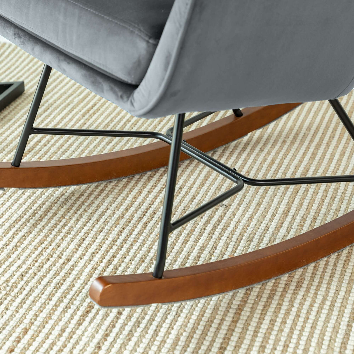 Hannah Dark Grey Rocking Chair from Midinmod - Luna Furniture