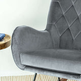 Hannah Mid Century Modern Rocking Chair in Dark Grey - AFC00166 - Luna Furniture