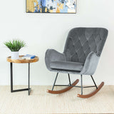Hannah Mid Century Modern Rocking Chair in Dark Grey - AFC00166 - Luna Furniture