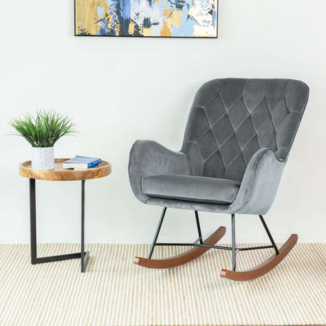 Hannah Dark Grey Rocking Chair from Midinmod - Luna Furniture