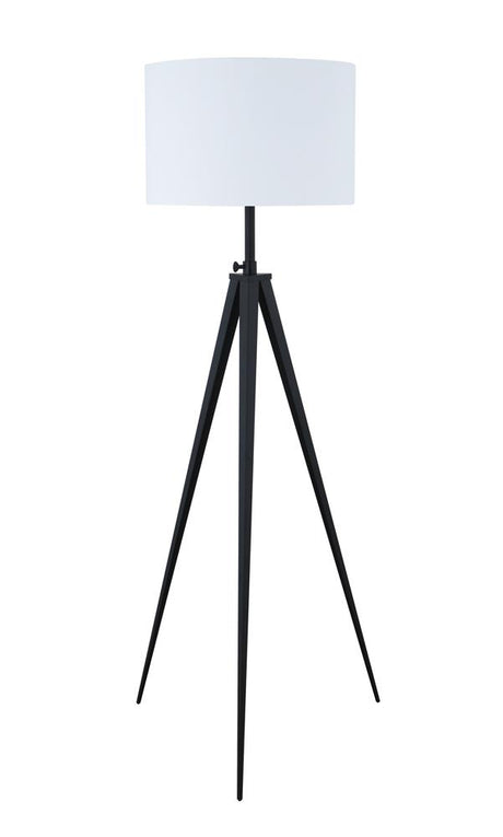 Harrington White and Black Tripod Legs Floor Lamp from Coaster - Luna Furniture