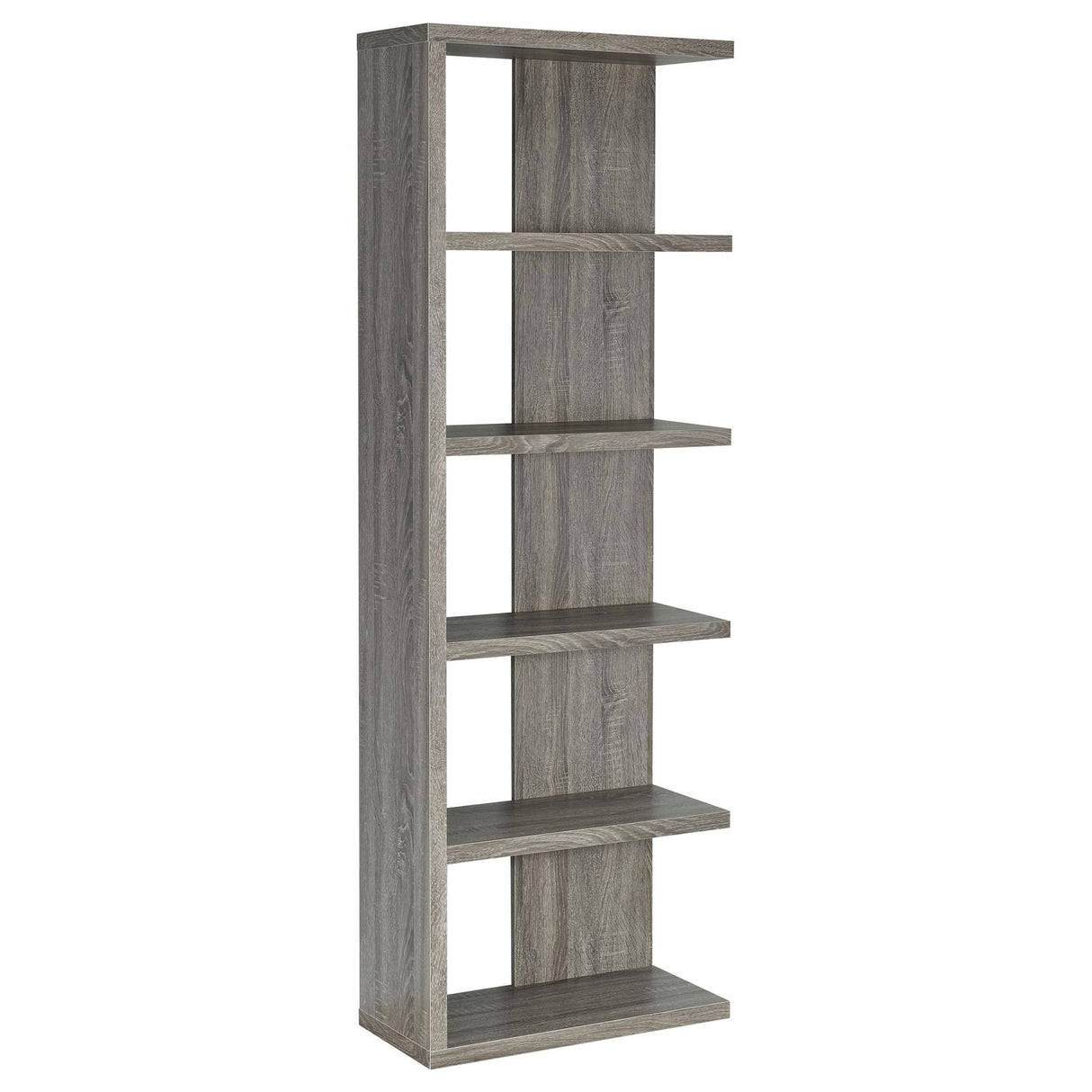 Harrison Weathered Gray 5-Tier Bookcase from Coaster - Luna Furniture