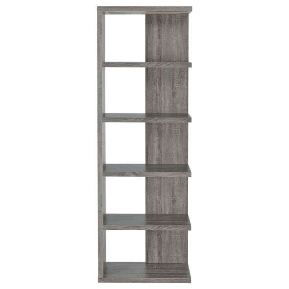 Harrison 5-tier Bookcase Weathered Grey - 800553 - Luna Furniture
