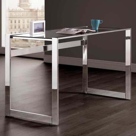 Hartford Chrome Glass Top Writing Desk from Coaster - Luna Furniture