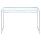 Hartford Chrome Glass Top Writing Desk from Coaster - Luna Furniture