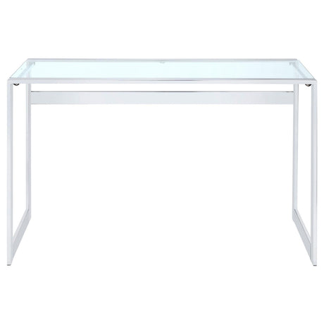 Hartford Chrome Glass Top Writing Desk from Coaster - Luna Furniture