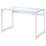 Hartford Chrome Glass Top Writing Desk from Coaster - Luna Furniture