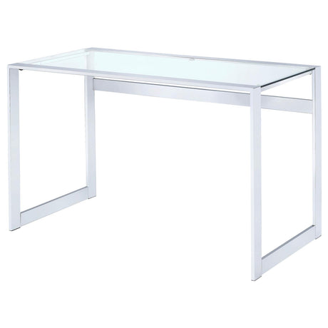 Hartford Chrome Glass Top Writing Desk from Coaster - Luna Furniture