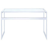 Hartford Chrome Glass Top Writing Desk from Coaster - Luna Furniture
