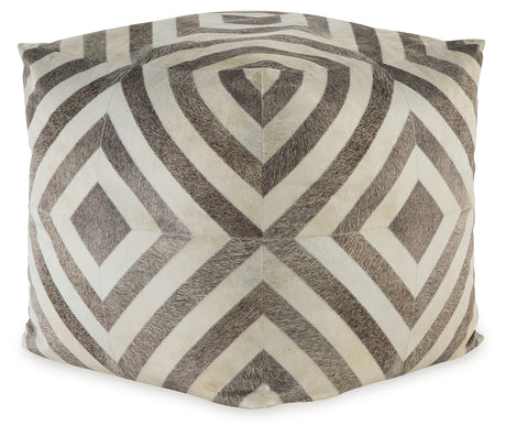 Hartselle Brown Pouf from Ashley - Luna Furniture