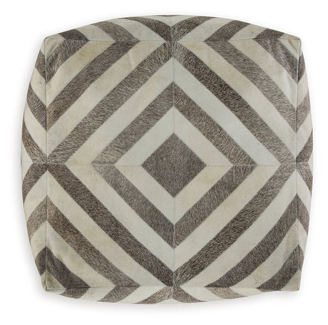 Hartselle Brown Pouf from Ashley - Luna Furniture