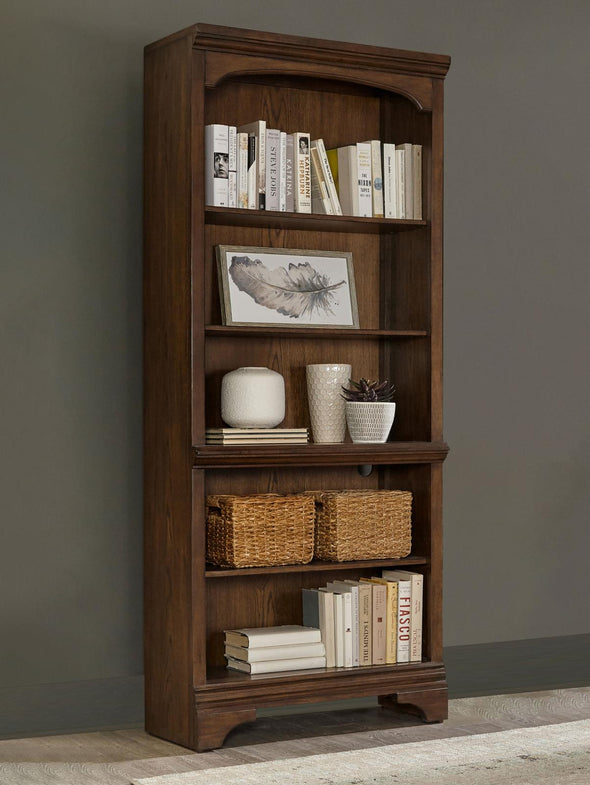 Hartshill 5-shelf Bookcase Burnished Oak - 881285 - Luna Furniture