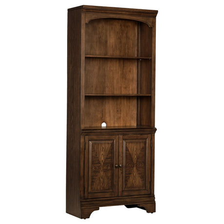 Hartshill Bookcase with Cabinet Burnished Oak - 881286 - Luna Furniture