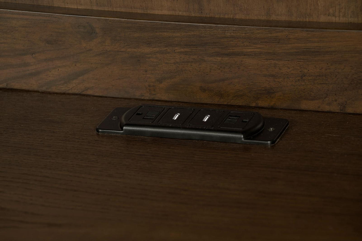 Hartshill Burnished Oak Credenza with Hutch from Coaster - Luna Furniture