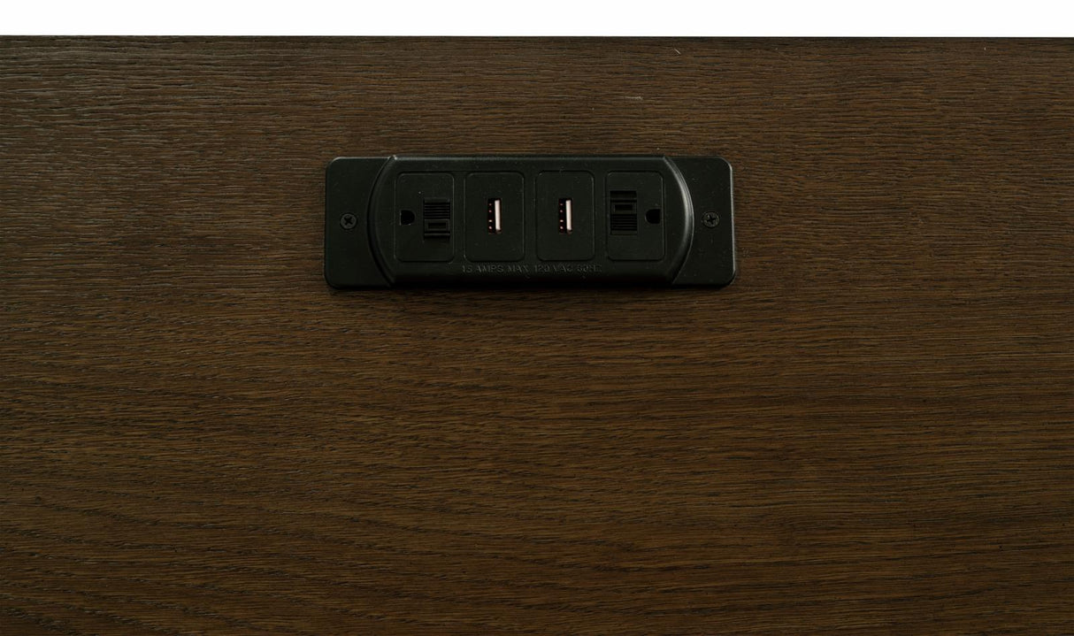 Hartshill Burnished Oak Credenza with Power Outlet from Coaster - Luna Furniture