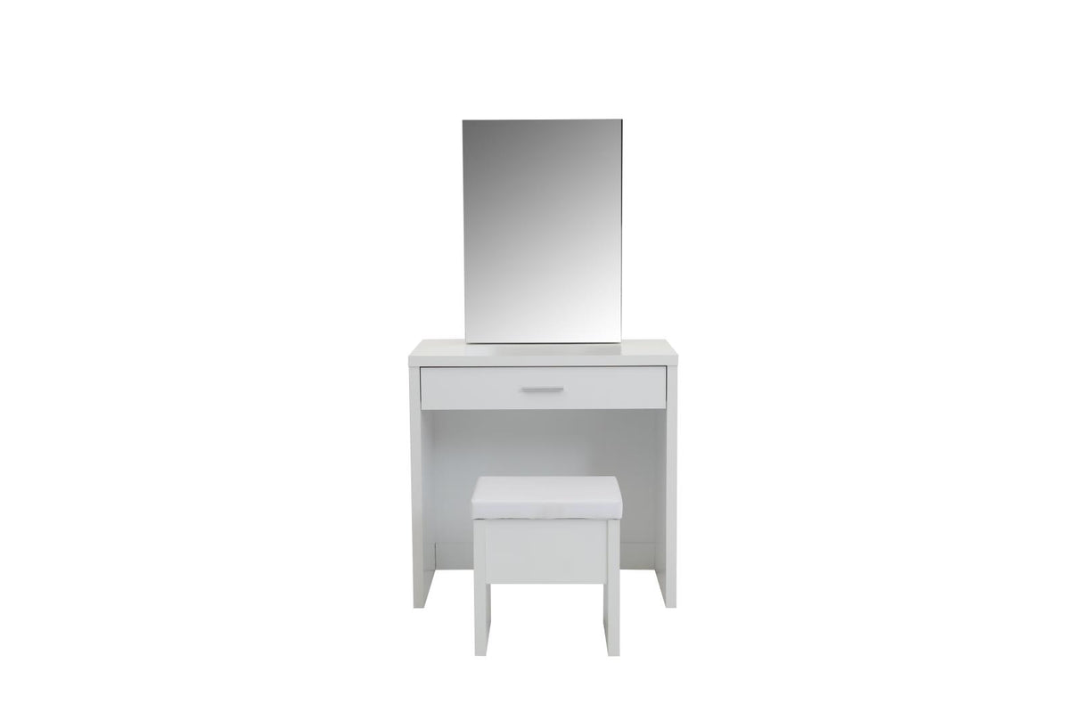 Harvey 2-piece Vanity Set with Lift-Top Stool White - 300290 - Luna Furniture