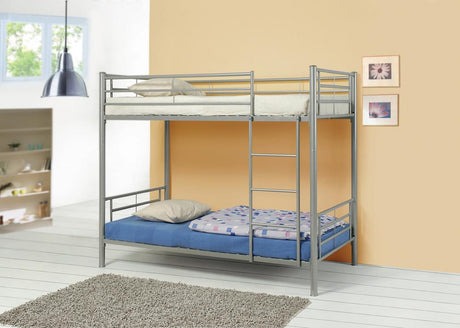 Hayward Twin over Twin Bunk Bed Silver - 460072 - Luna Furniture