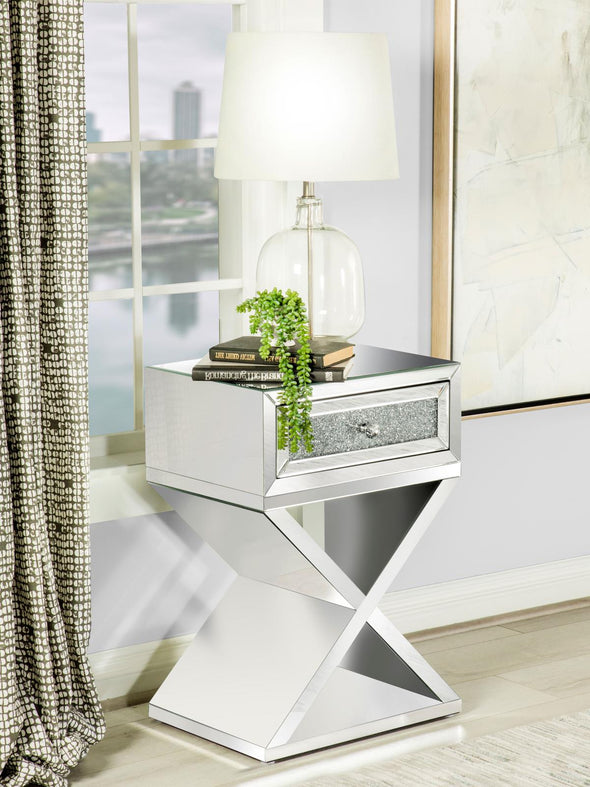Hazel 1-drawer Accent Table Mirror - 936106 - Luna Furniture