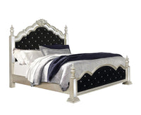 Heidi Eastern King Upholstered Poster Bed Metallic Platinum - 222731KE - Luna Furniture