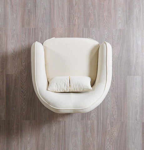 Helena Ivory Velvet Chair from Nova Furniture - Luna Furniture