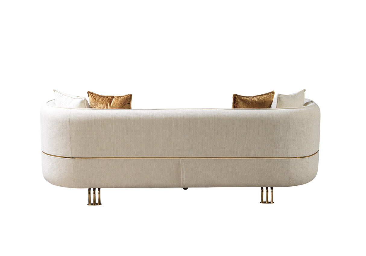 Helena Ivory Velvet Sofa & Loveseat - HELENA-SL - Luna Furniture