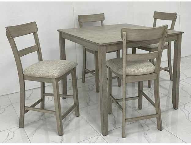 Henderson Driftwood 5-Piece Counter Height Dining Set from Crown Mark - Luna Furniture