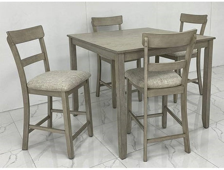Henderson Driftwood 5-Piece Counter Height Dining Set from Crown Mark - Luna Furniture