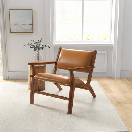 Hendrix Antique Tan Leather Arm Chair - AFC00372 - Luna Furniture