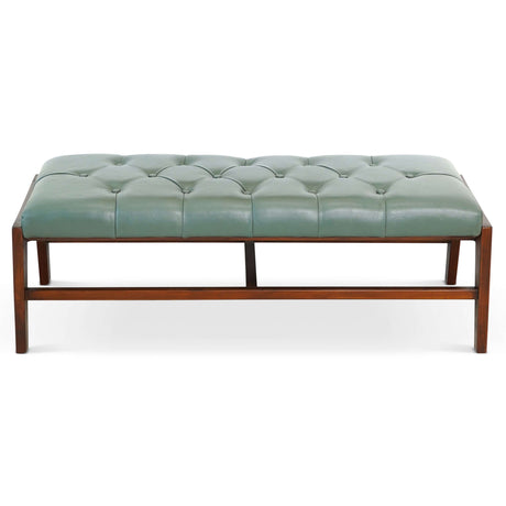 Hera Bench With Buttons (Green Leather) - AFC01995 - Luna Furniture