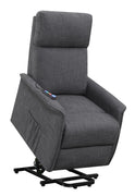 Herrera Power Lift Recliner with Wired Remote Charcoal - 609406P - Luna Furniture