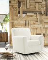 Herstow Ivory Swivel Glider Accent Chair - A3000365 - Luna Furniture