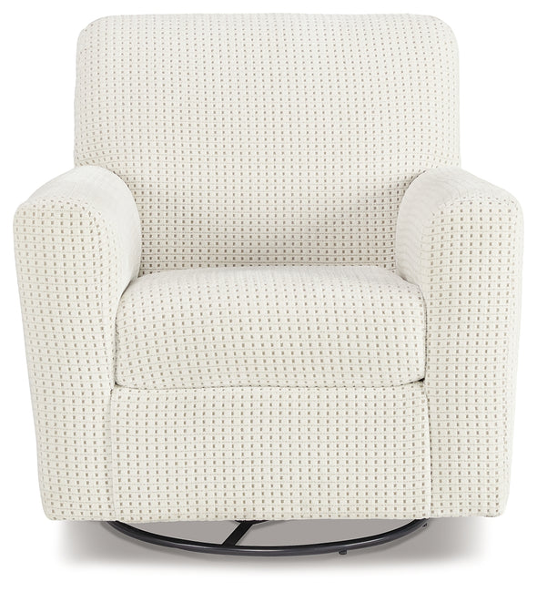 Herstow Ivory Swivel Glider Accent Chair - A3000365 - Luna Furniture