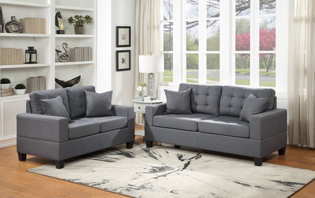 Vega Gray Linen Sofa & Loveseat - Luna Furniture