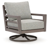 Hillside Barn Gray/Brown Outdoor Swivel Lounge with Cushion from Ashley - Luna Furniture